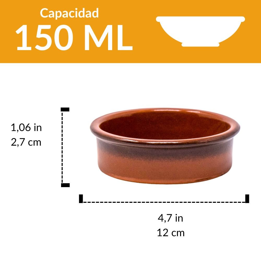 Cazuela de Barro (borde negro) de 12 cm