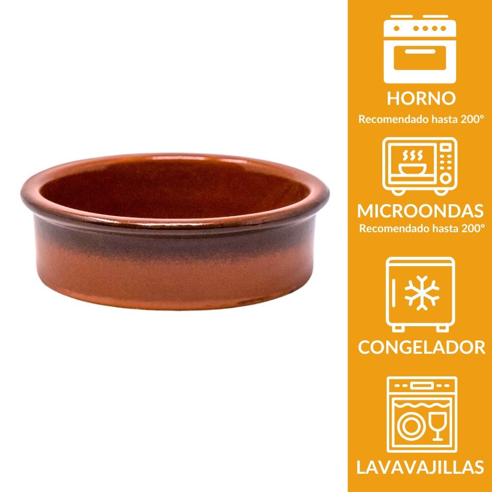 Cazuela de Barro (borde negro) de 20 cm