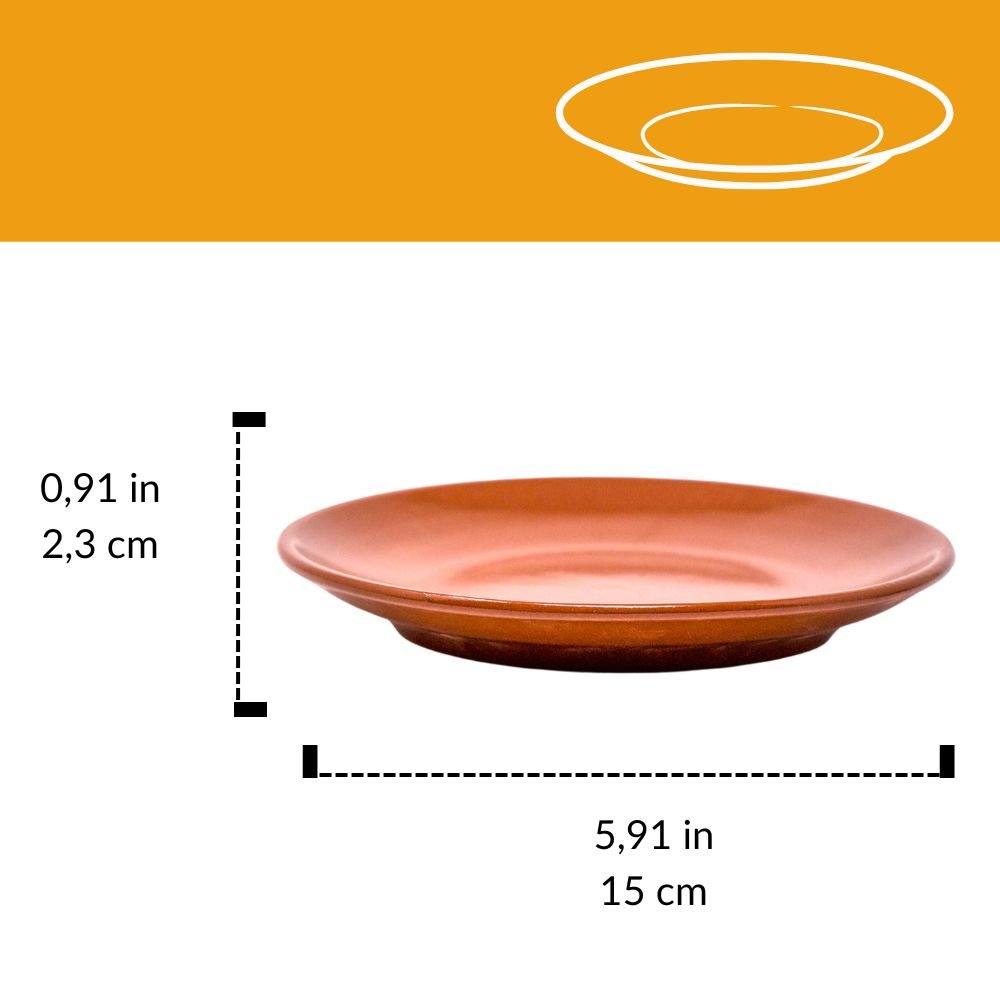 Plato de barro 15 cm | Vajilla rústica artesanal para tapas y postres