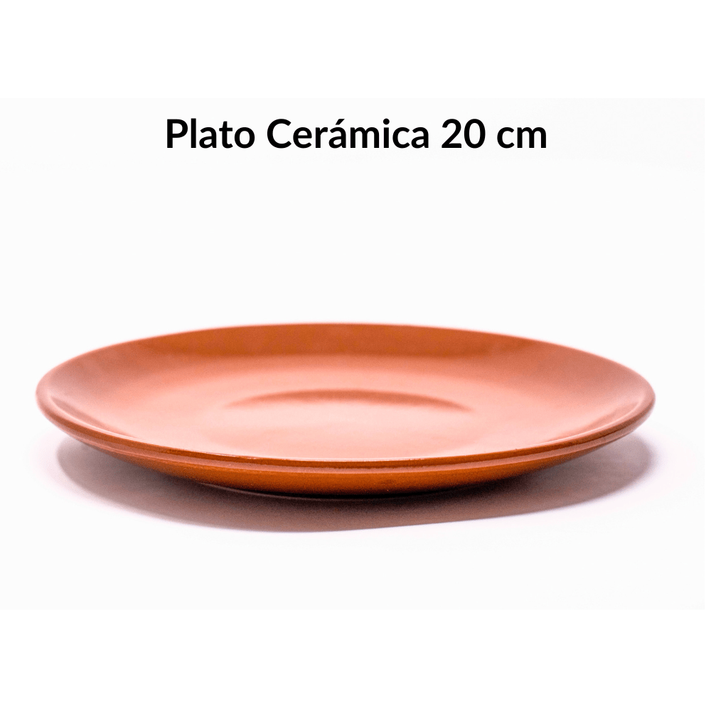 Plato de barro 20 cm | Terracota artesanal para servir con estilo