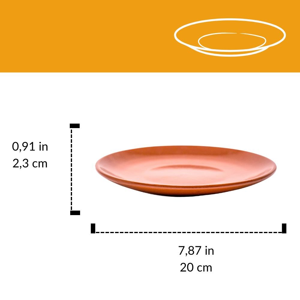 Plato de barro 20 cm | Terracota artesanal para servir con estilo