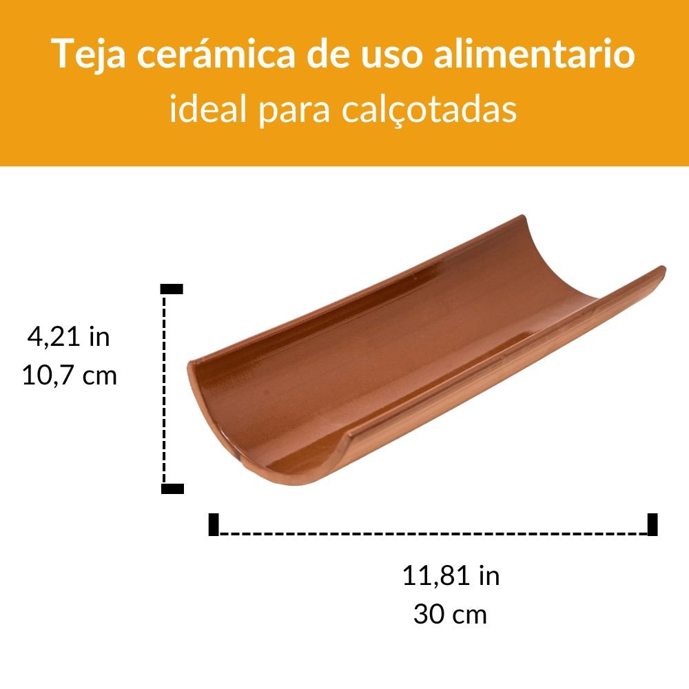 Teja de barro 30 cm | Cerámica artesanal para servir calçots