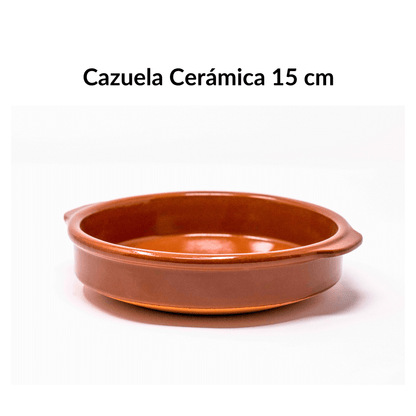 Cazuela de barro 15 cm | Terracota artesanal para guisos y tapas