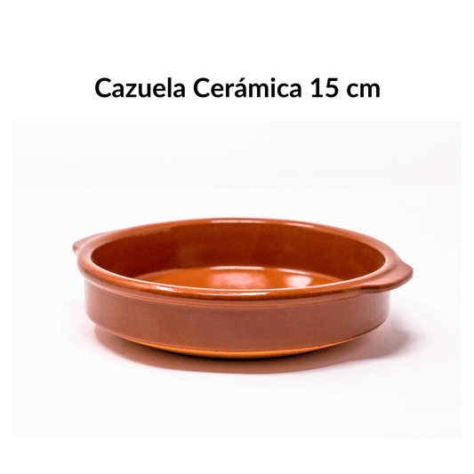 Cazuela de barro 15 cm | Terracota artesanal para guisos y tapas