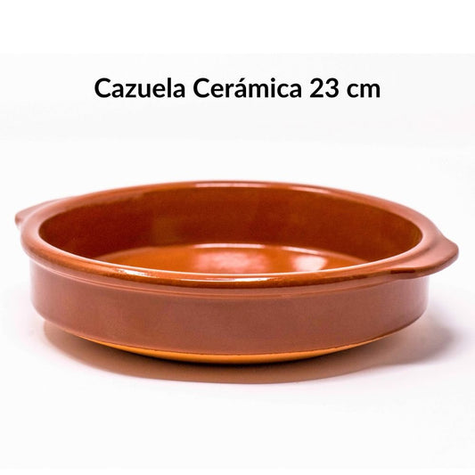 Cazuela de barro 23 cm | Cerámica artesanal para guisos y platos familiares