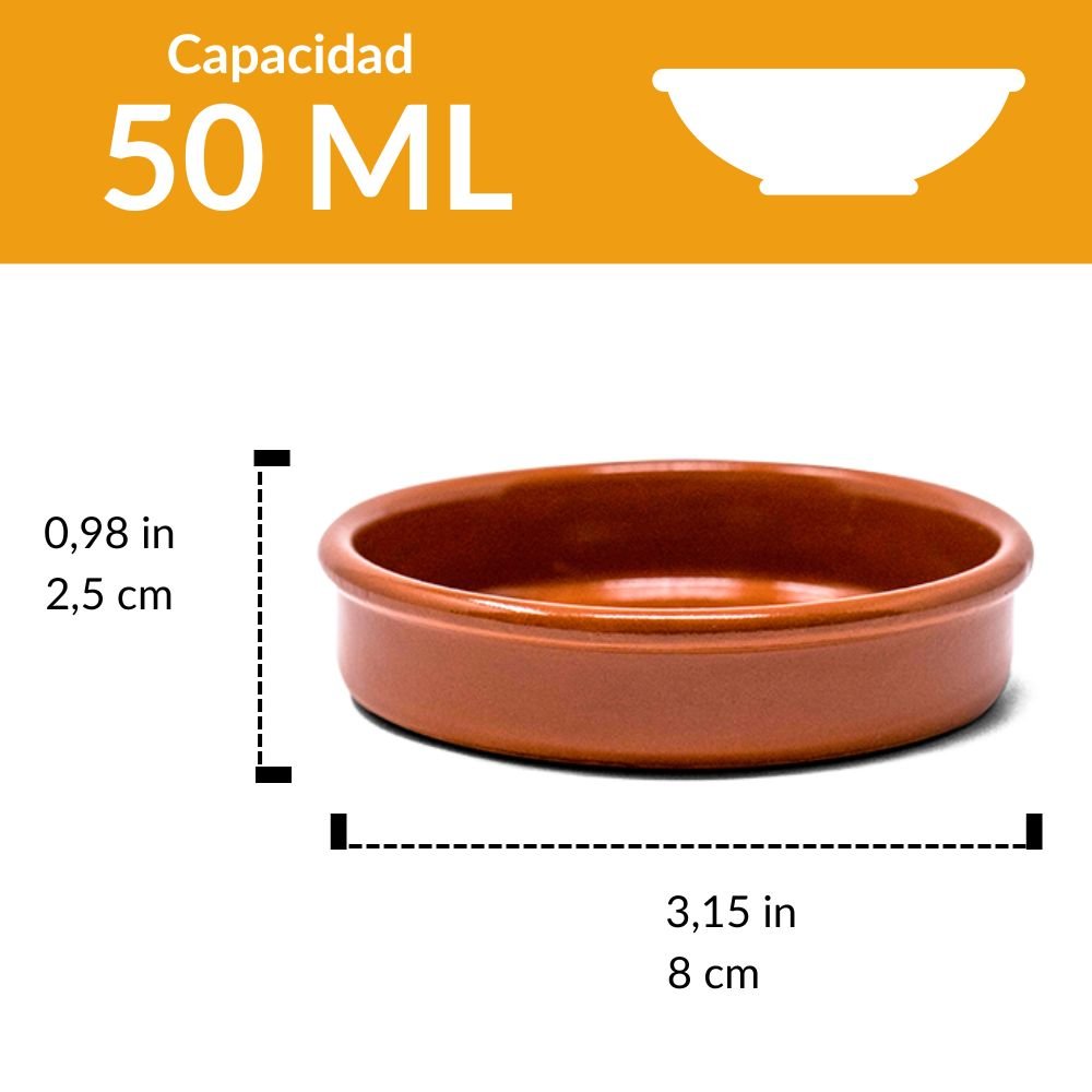 Cazuela de Barro 8 cm - 12 uds