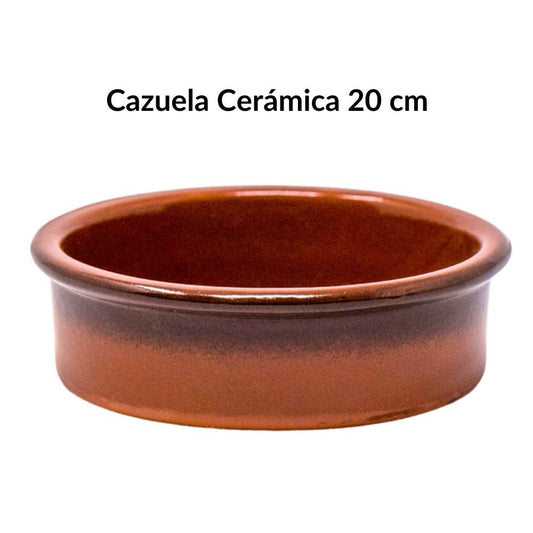 Cazuela de Barro (borde negro) de 20 cm
