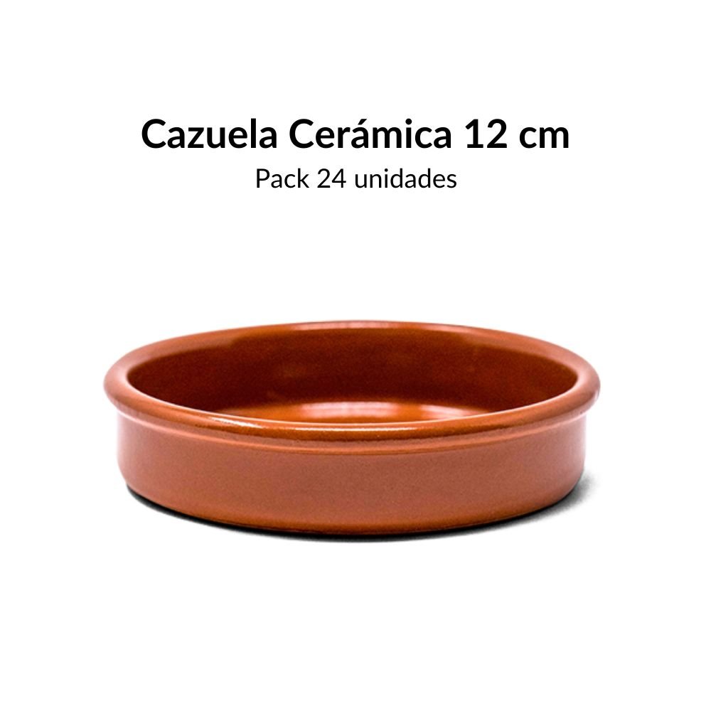 Cazuela de Barro de  12 cm - 12 uds (Para Crema Catalana, postres y tapas)