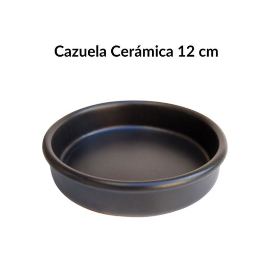 Cazuela de barro negro 12 cm | Terracota artesanal para crema catalana 220 ml