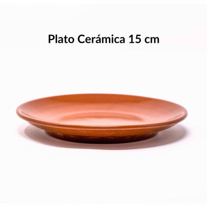Plato de barro 15 cm | Vajilla rústica artesanal para tapas y postres