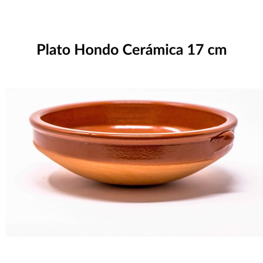 Plato hondo barro 17 cm