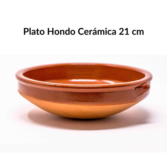 Plato hondo barro 21 cm