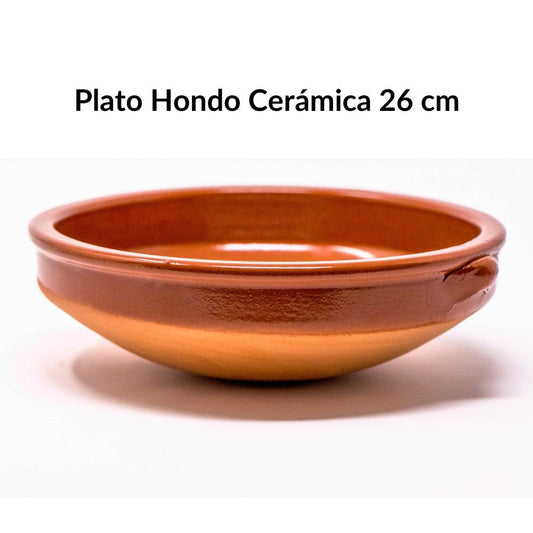 Plato hondo barro 26 cm
