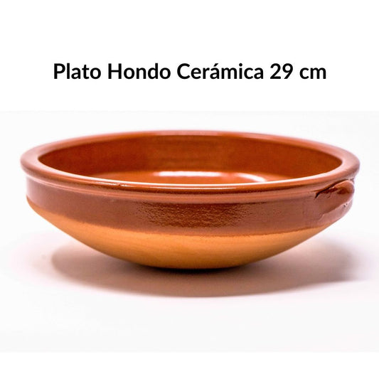 Plato hondo barro 28 cm
