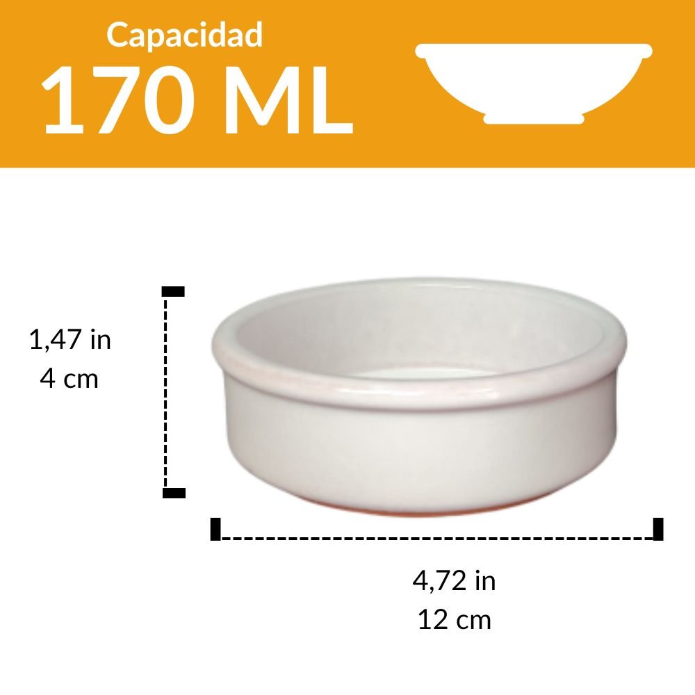 Tarrina de Barro 12 cm Color Blanco