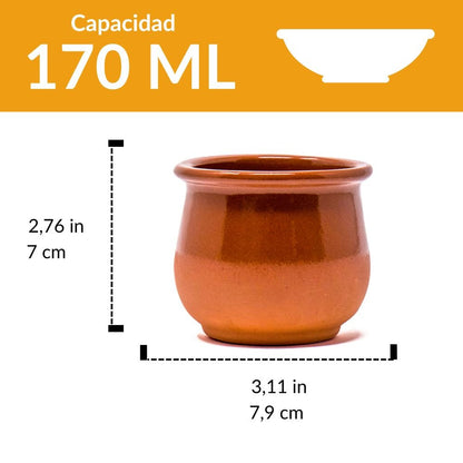 Tarro de Barro 8 cm - 12 uds (Para cuajadas y otros postres)