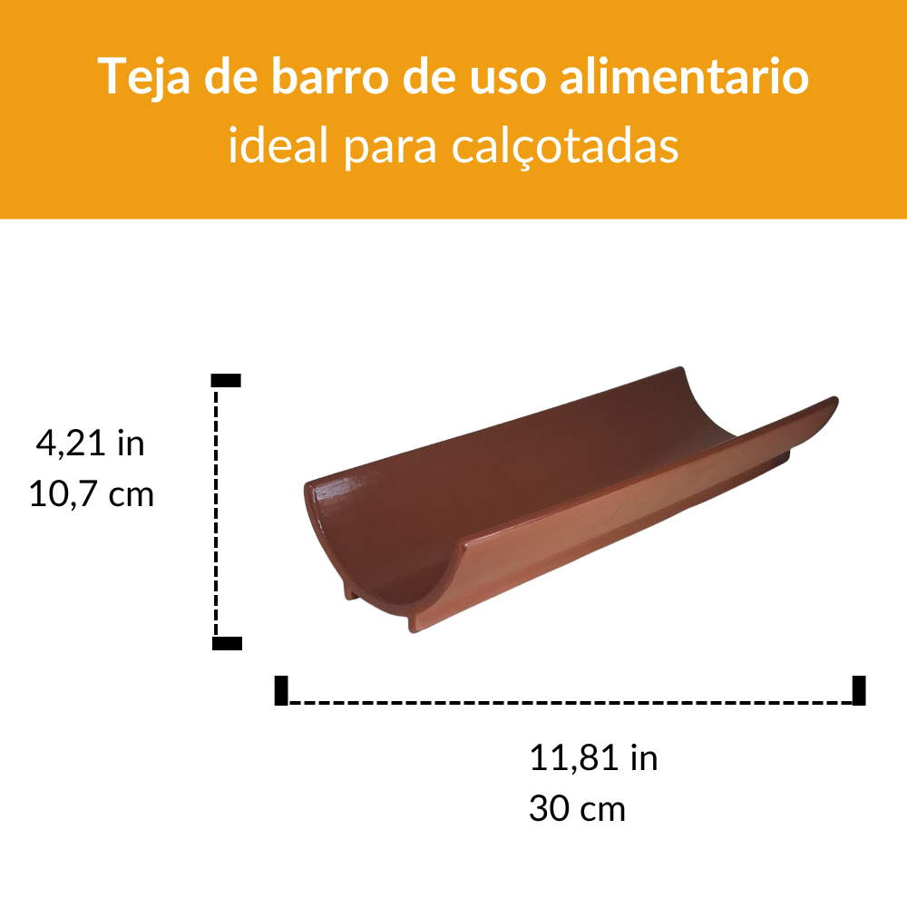 Teja de barro 30 cm | Cerámica artesanal para servir calçots con pie