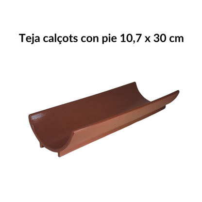Teja de barro 30 cm | Cerámica artesanal para servir calçots con pie