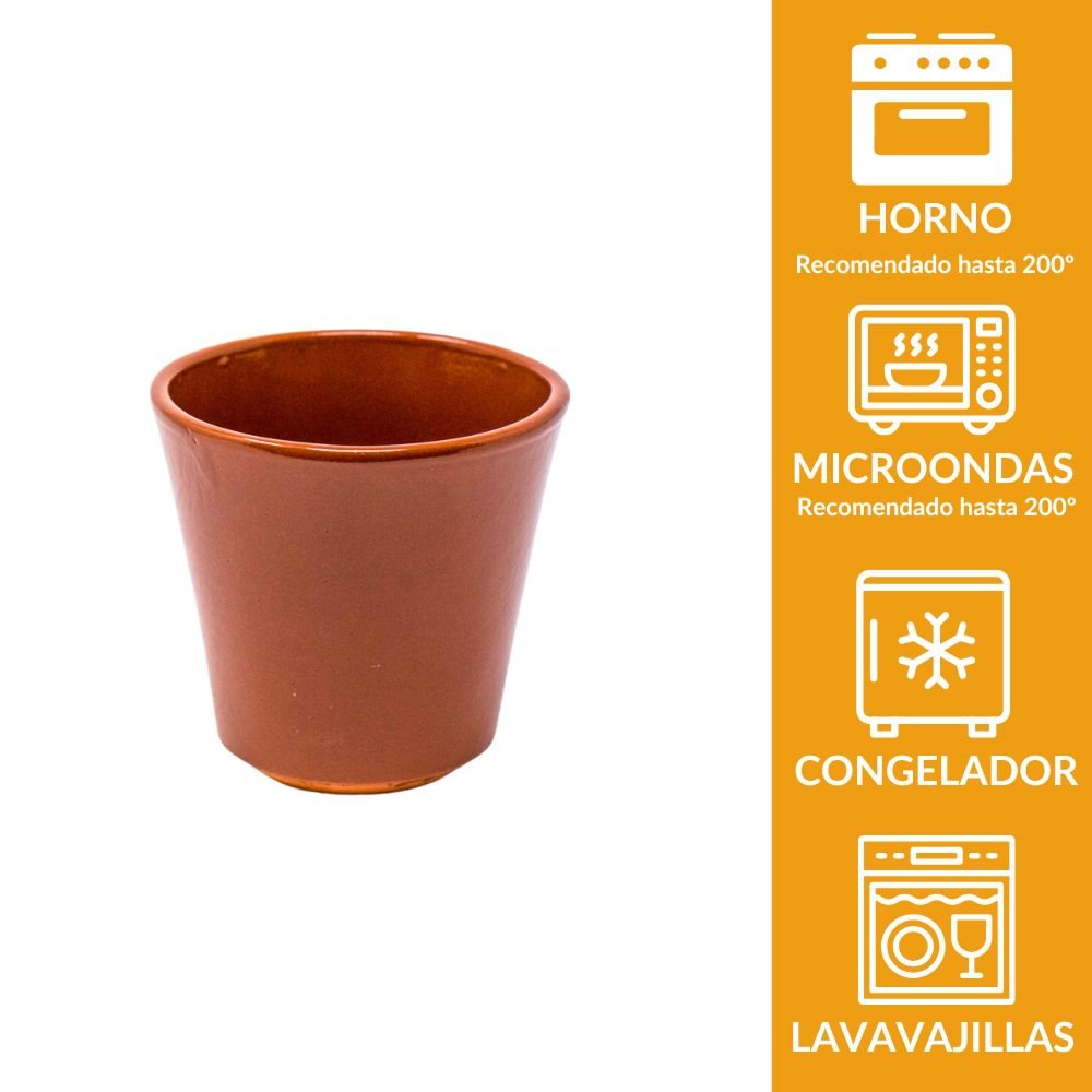 Vaso de barro marrón 8,7 cm | Terracota artesanal para bebidas (200 ml)