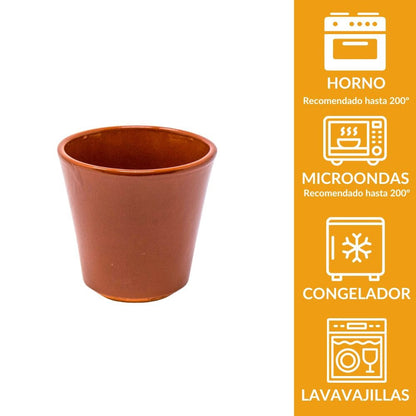 Vaso de barro marrón 8,7 cm | Terracota artesanal para bebidas (200 ml)