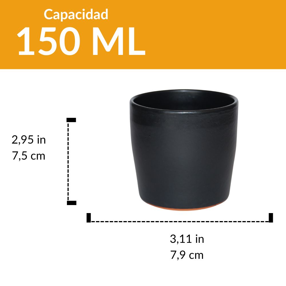 Vaso de Barro 7,9 cm - color negro